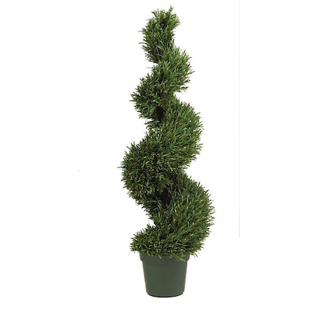 Nearly Natural Rosemary Spiral 4 - Indoor- Outdoor Silk Tree- Green 5170